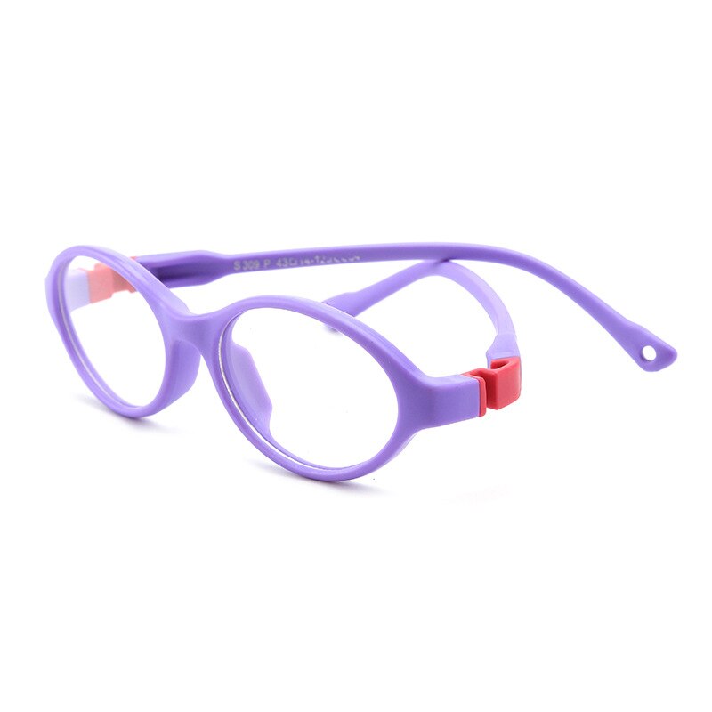 AIMISUV Unisex TR90 Flexible ultraligero montura gafas infantiles Rosa óptico silicona transparente gafas de los niños UV400: C6Purple