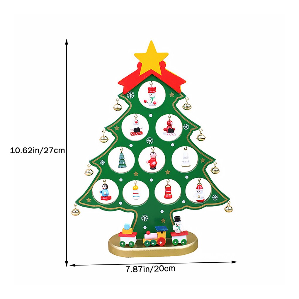 Christmas Tree Table Ornament Home Office Restaurant Desk Tabletop Wooden Tree Decor Christmas year decorations: Default Title