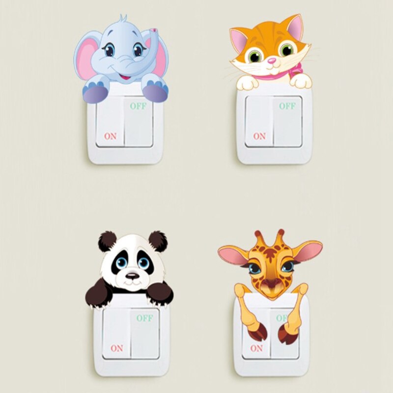 DIY Switch Stickers Cute Light Bulb Toilet Paper Wall Stickers Home Decoration Bedroom Parlor Decoration JJJTZ51