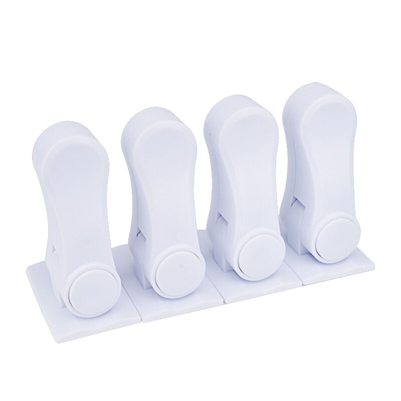 4 Pcs Child Proof Door Lever Security Locks Baby Anti-open Protection Locks Door Handle Safety Lock: White