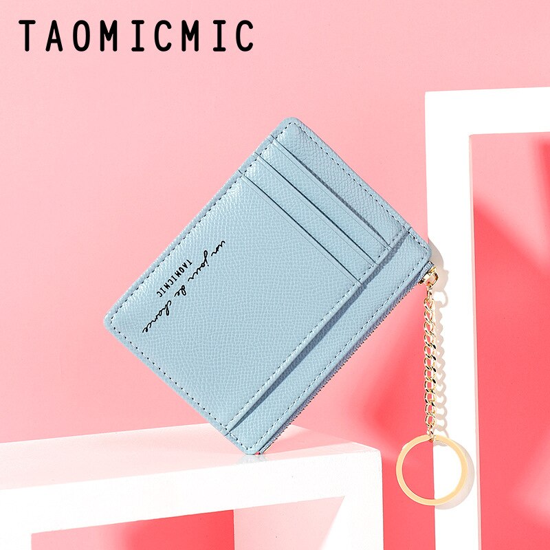 Women Wallets Zipper PU Leather Coin Purse Mini Key Chain Small Wallet Multi-card Bit Card Holder Card Holder