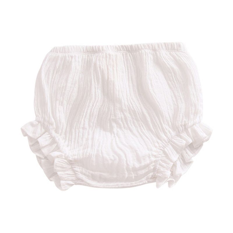 Sommer baby piger drenge bloomer shorts spædbarn ensfarvet bomuld sød løs harem pp bukser grundlæggende bleovertræk undertøj: Hvid-m