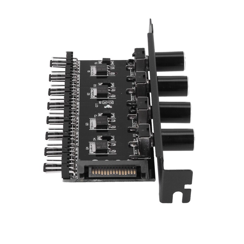4x pc 8 -kanal-lüfter-hub mit 4 drehknöpfen zur drehzahlregelung von lüftern für cpu-gehäuse, festplatte, vga, pwm-lüfter, pci-halterung, stromversorgung für  by 12v lüfter