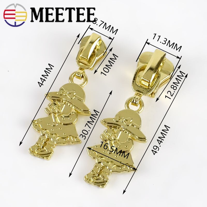 10pc Meetee 3 #5 # Cursore Della Cerniera per il Metallo Resina Chiusure Lampo cerniera lampo kit di Riparazione Cappotto FAI DA TE Del Raccoglitore Valigia cerniera lampo estrattore Testa Su Misura Strumento