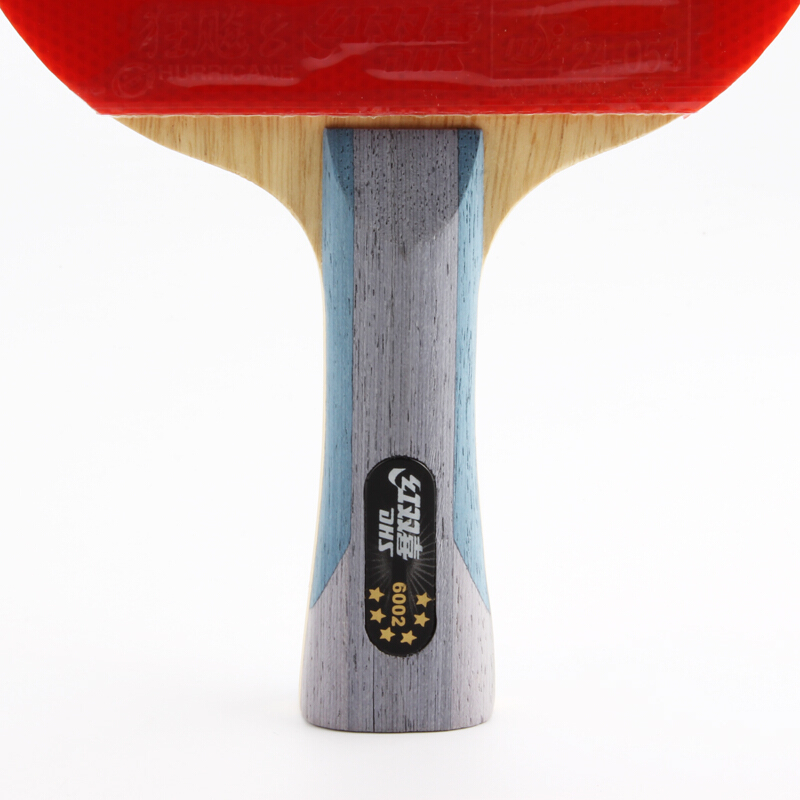 DHS Tischtennisschläger 6-Stern Hurrikan 8 Tinarc Gummi 6002 mit Tasche, Tischtennisschläger für Sport und Fitness, Tischtennis-Ausrügestochen