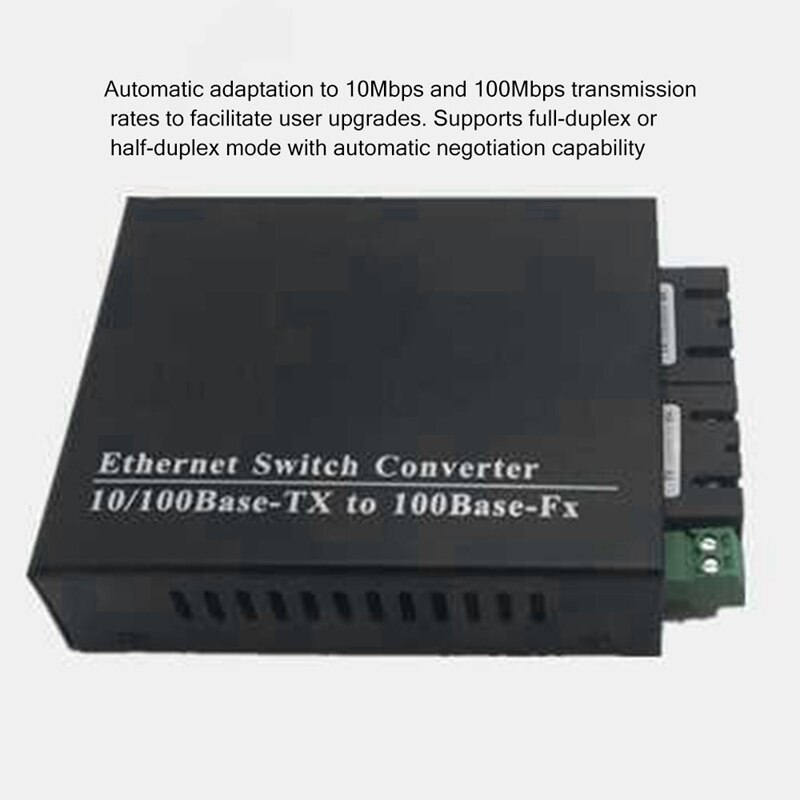 100M Single and Dual Fiber Single Multimode 2 Optical 4 Electric Optical Fiber Transceiver-US Plug