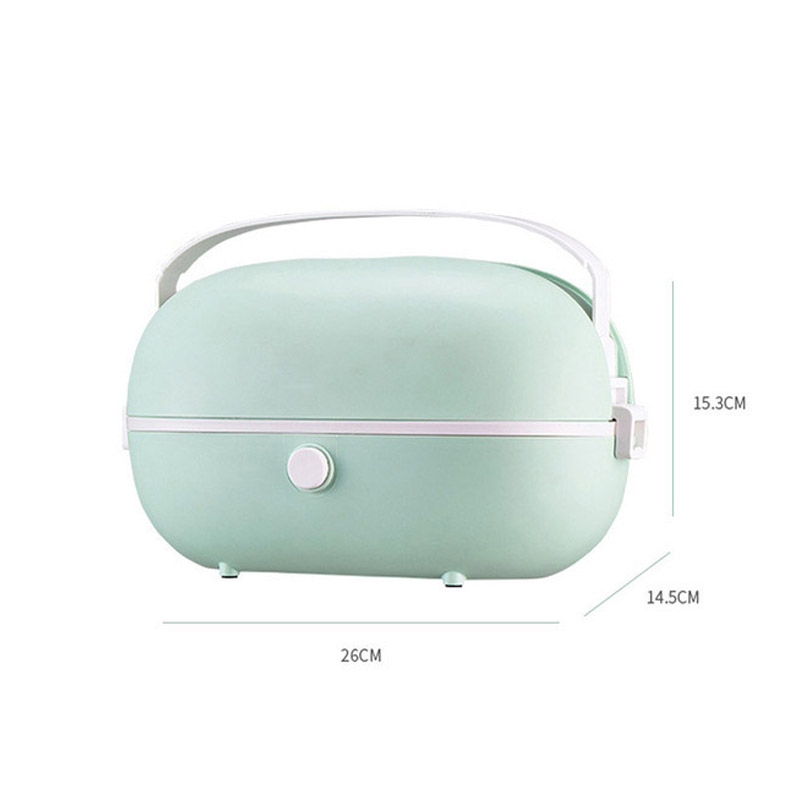 12V-24V/110V/220V Portable Electric Lunch Box Stainless Steel Rice Cooker Home Office Heated Food Warmer Container Meal Thermal: Green / 220V AU plug