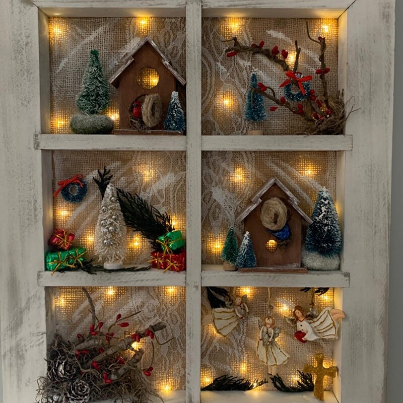 Mini árboles en miniatura artificiales de Navidad, 56 Uds., Sisal esmerilada, árboles de Navidad, brocha de botella, árboles para manualidades artesanales para el hogar