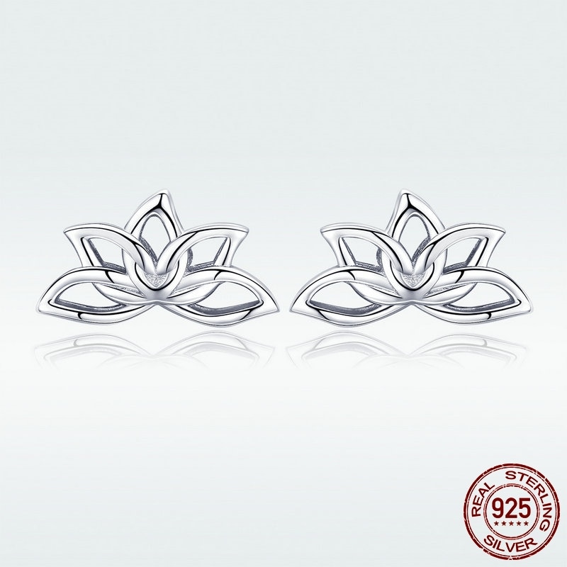 MYBEBOA Authentieke 925 Sterling Zilver lotus Oorbellen voor Vrouwen Mode Sterling Zilveren Sieraden