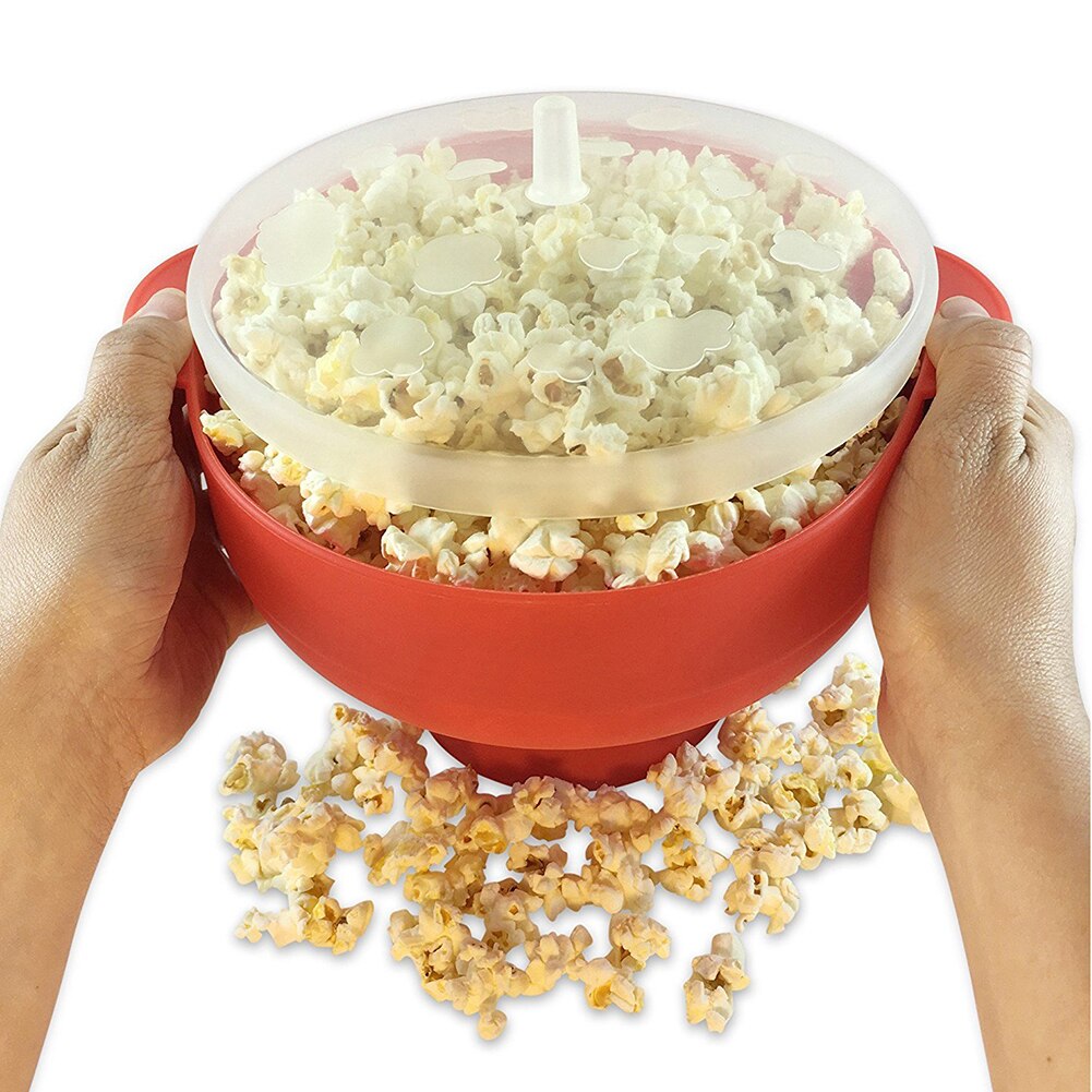 Kieselsäure Gel Popcorn Schüssel Mikrowelle Klapp Popcorn Fass Hoch Temperatur Beständig Große Popcorn Fass mit Abdeckung schiff