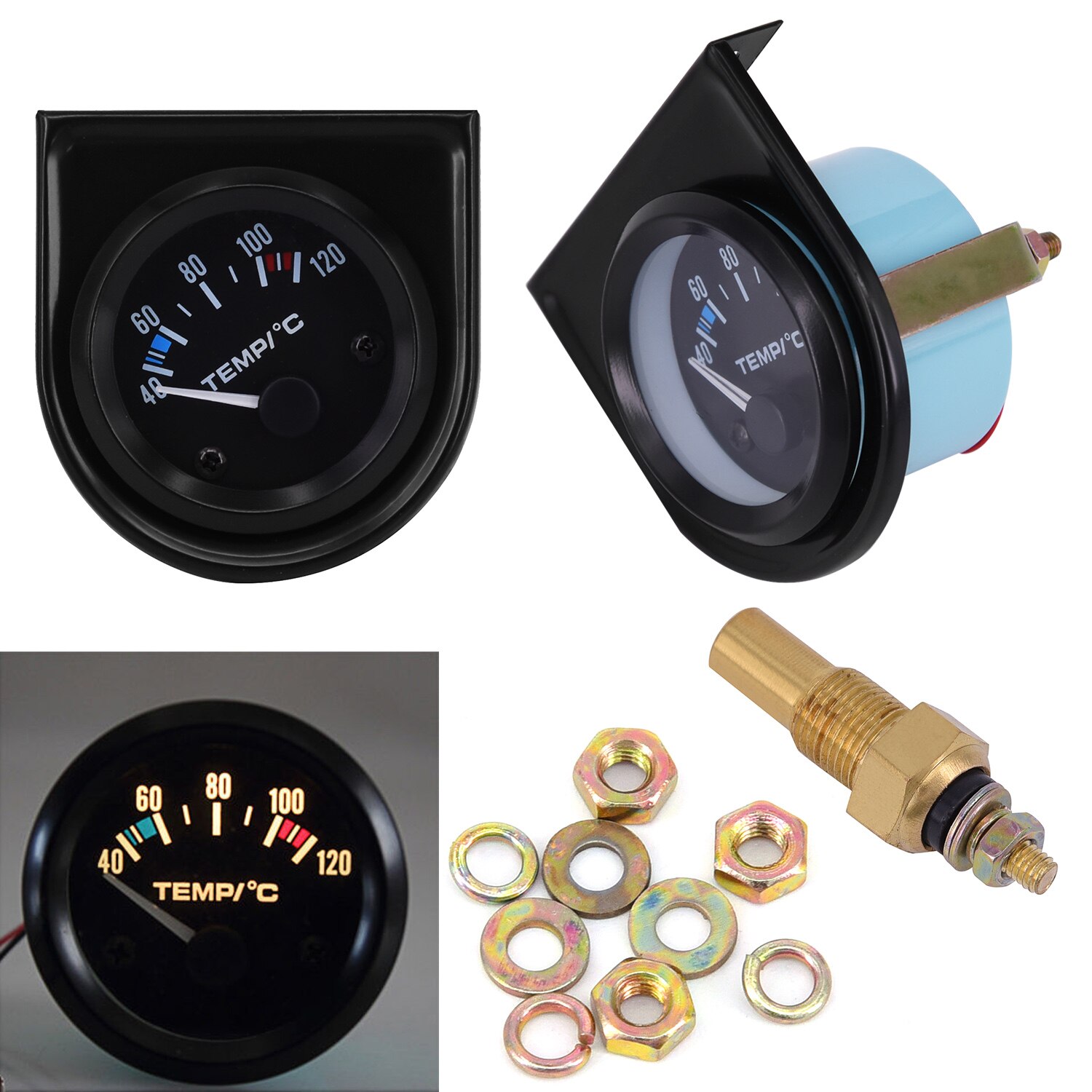 2 pouces/52mm 12V voiture numérique jauge de température de l'eau capteur de température accessoires de voiture