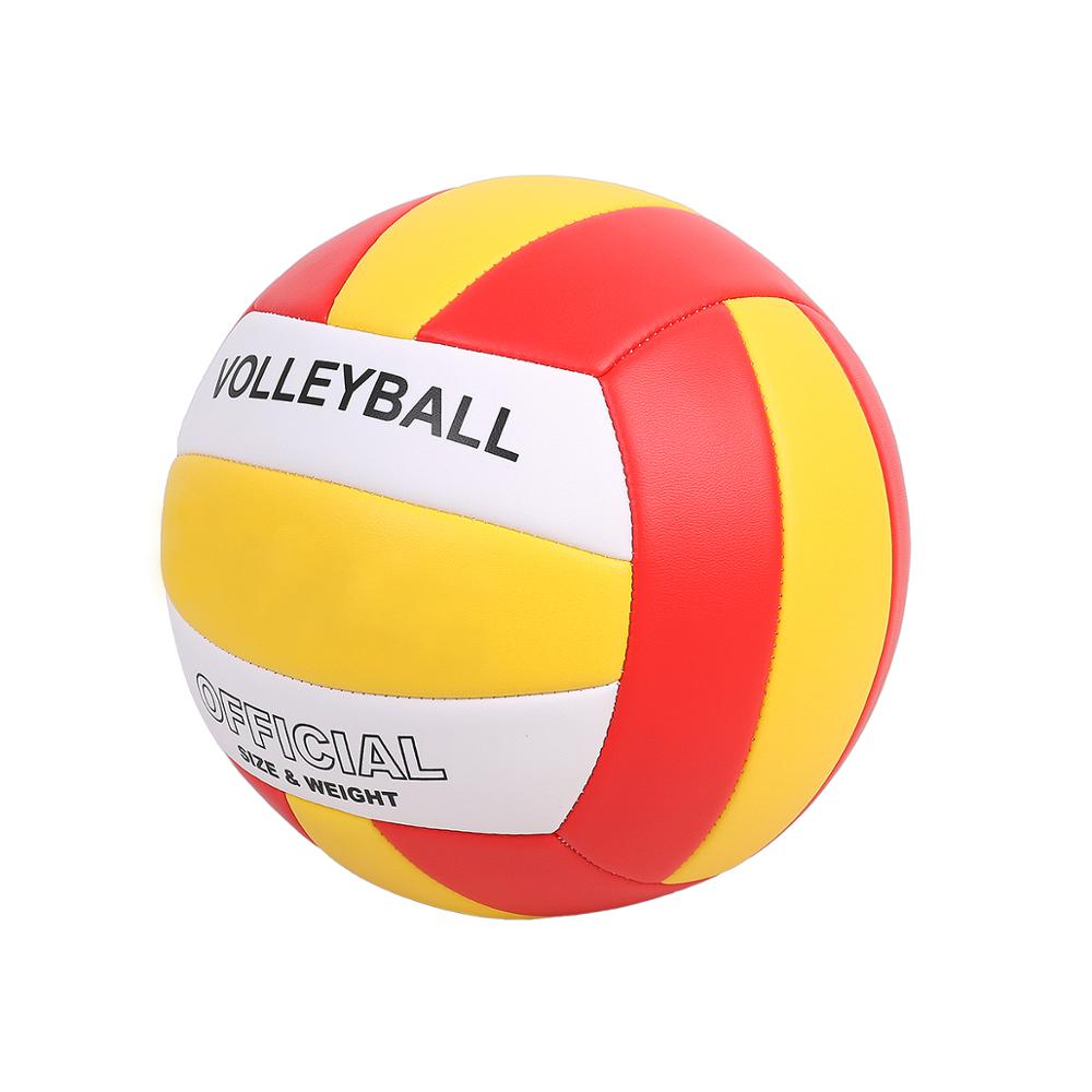 YANYODO Official Size 5 Volleyball, Soft Indoor Outdoor Volleyball for Game Gym Training Beach Play, Yellow White Red