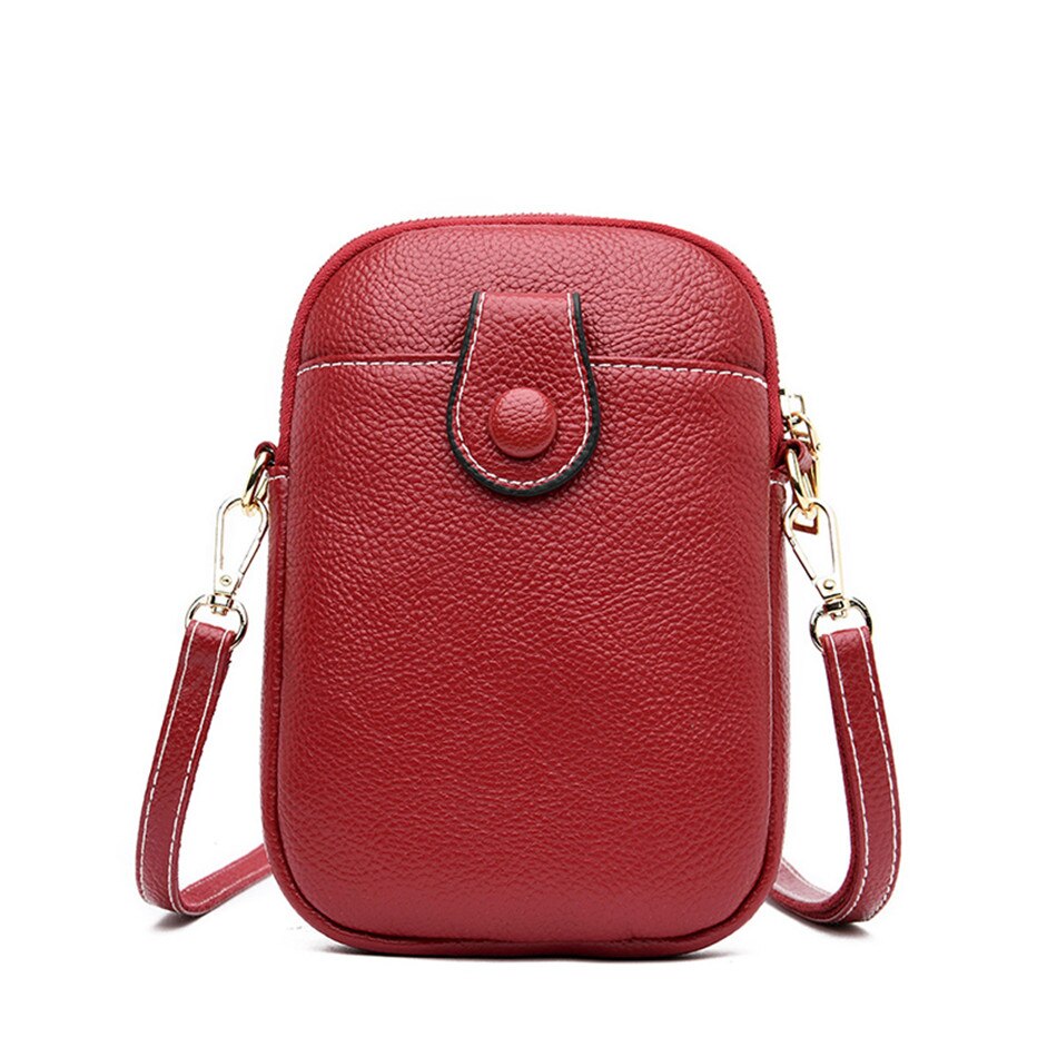 Couro Macio Saco de Telefone celular Mini Crossbody Sacos de Ombro para As Mulheres 2020 de Alta Qualidade Circular Bolsas Feminina Sac A Principal femme: Mysterious Red