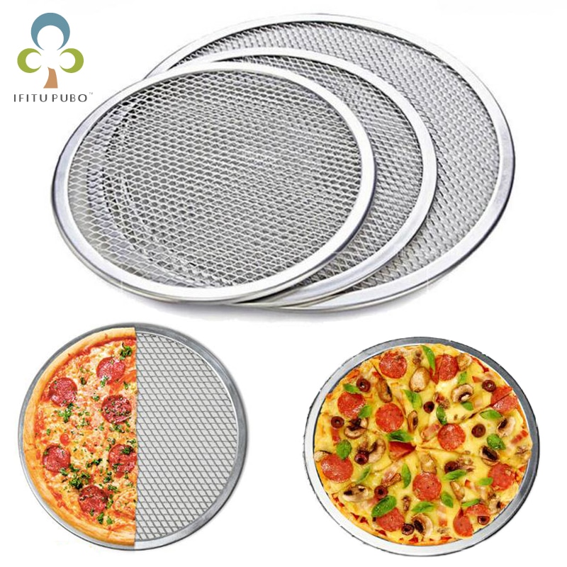 6/8/10/12 Inch Naadloze Aluminium Pizza Screen Platte Mesh Bakplaat Metalen Net Bakvormen Keuken Gereedschap Pizza accessoires Zxh