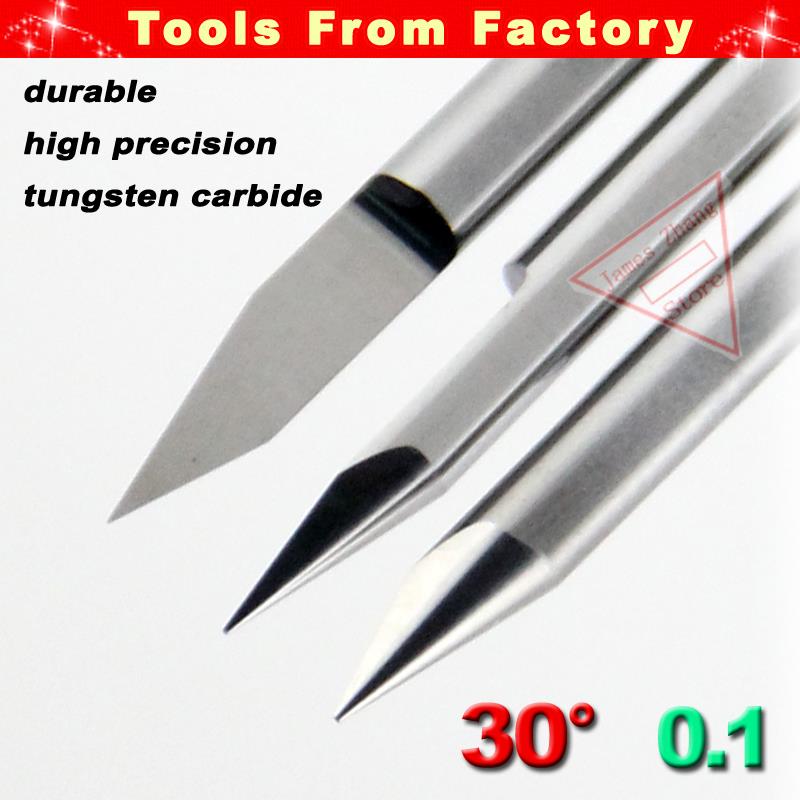 10pcs Carbide PCB 30 Deg 0.1mm V bits Engraving Bit Tungsten tools Engrave Wood Acrylic PVC Metal tool Diameter 3.175 # J3.3001