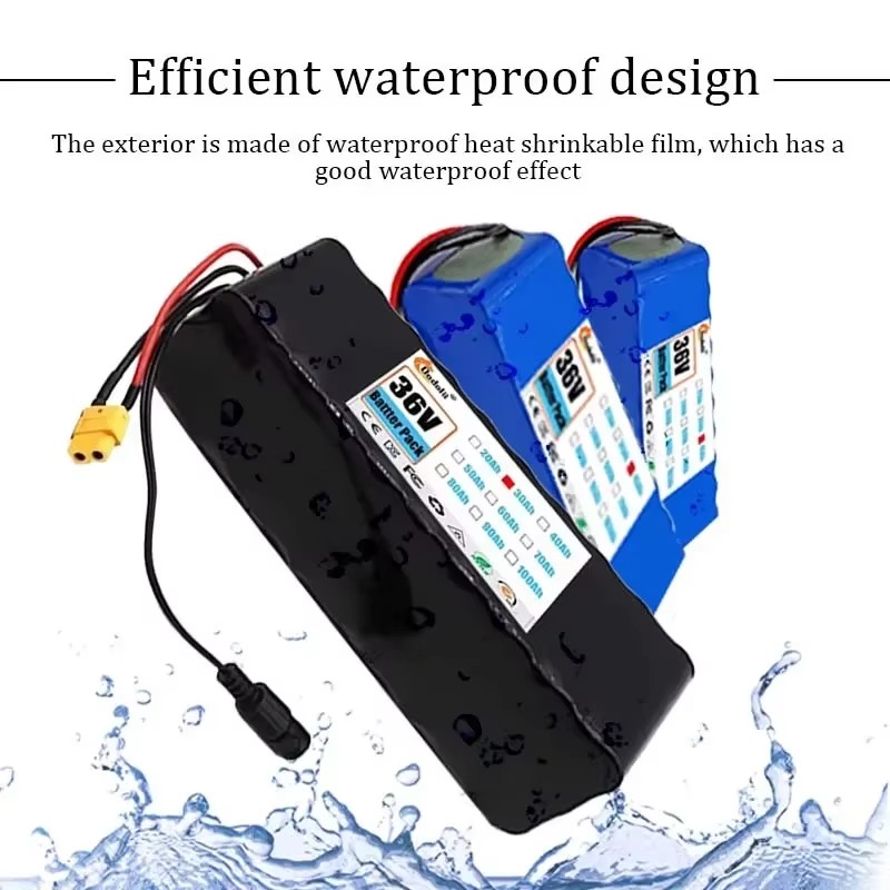 36V 10S3P 30Ah 1000W Lithium Battery Pack with BMS, High-Capacity 18650 Rechargeable Battery for E-Bike/Scooter/Electric Vehicle