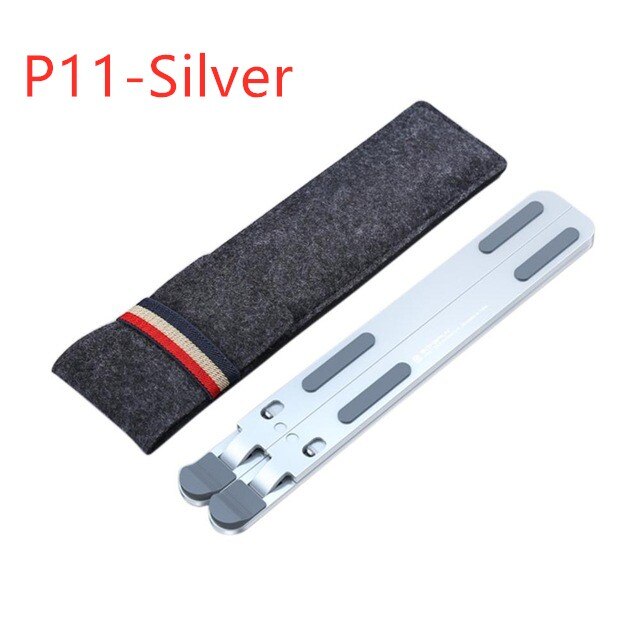 Aluminum Alloy Adjustable Laptop Stand Folding Portable for Notebook MacBook Computer Bracket Lifting Cooling Holder Non-slip: P11 Silver