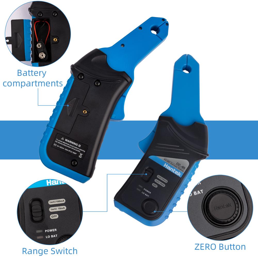 Hantek NEWEST CC65 ac/dc current clamp meter current clamp for 20KHz handheld oscilloscope multimeter with BNC Connector