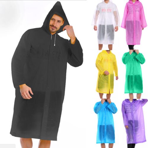 Chubasquero transparente para adultos impermeable de goma eva impermeable de vinilo impermeable para acampar senderismo abrigo de lluvia con capucha
