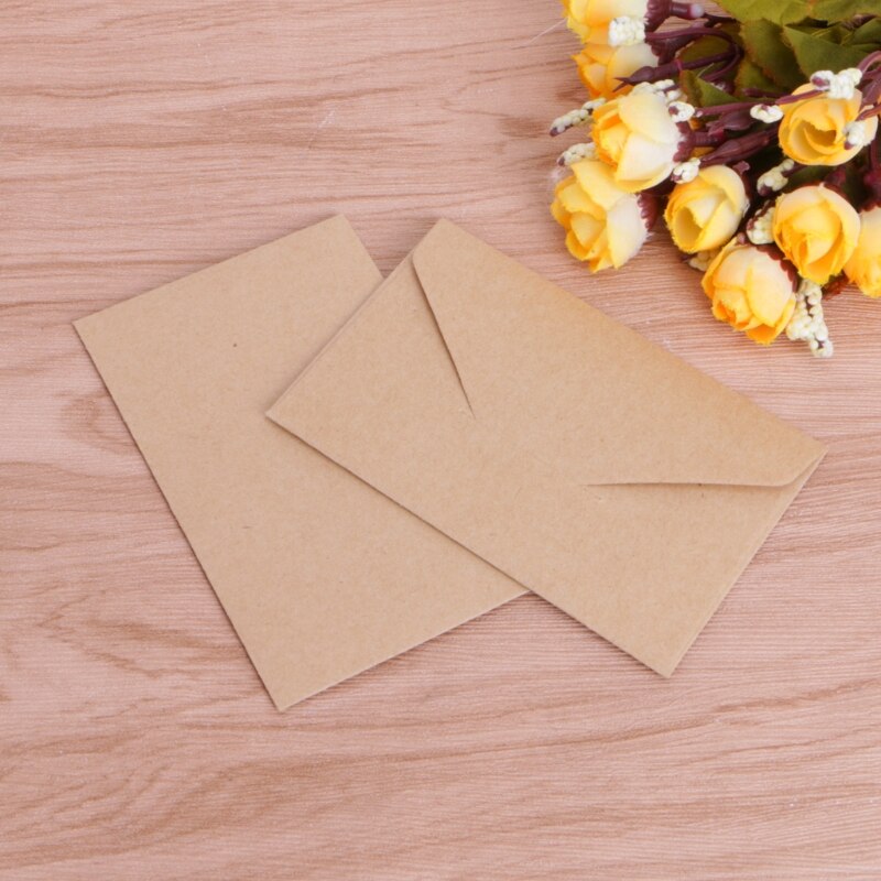 50 unids/lote Sobres de papel artesanal sobre de estilo europeo Vintage para de Scrapbooking de tarjetas