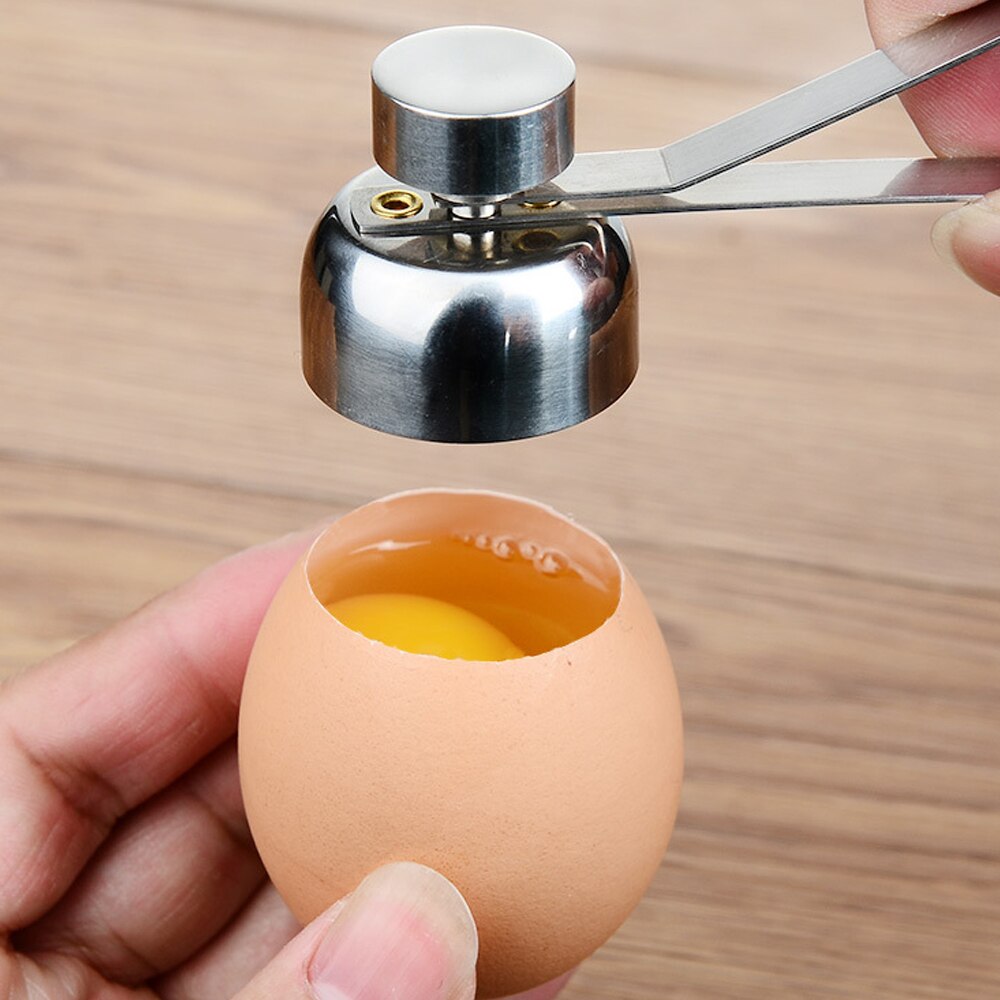 Rustfrit stål æg saks kogt æg topper shell cutter knocker rå æg cracker separator ægåbner køkken gadgets aa