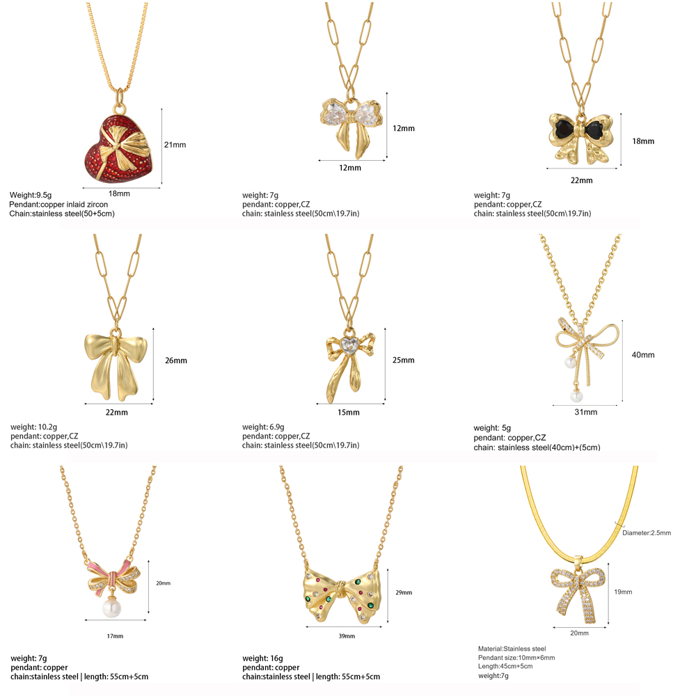 Collier à nœud pour femmes, pendentif en forme de cœur papillon mignon, couleur or, colliers à longue chaîne en acier inoxydable, Cadenas de cou Para Hombre en