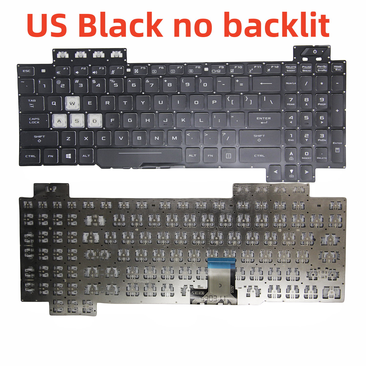100 % neue uns/SP/RU-Tastatur für Asus Tuf FX80 FX86 FX95 FX505 FX504 FX705 ZX80G FZ80 FX80G GL703G Englische Laptop-Tastatur mit Hintergrundbeleuchtung: Gelb