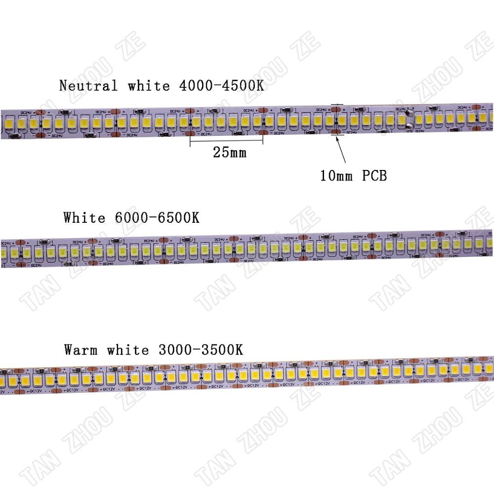 CRI 80 + 5mm 10mm PCB 12V 24V LED strip 2835 120LEDs 240 LEDs/ m diode Flexibele licht tape 4000K 6000K Neutural Wit Warm Wit 5M