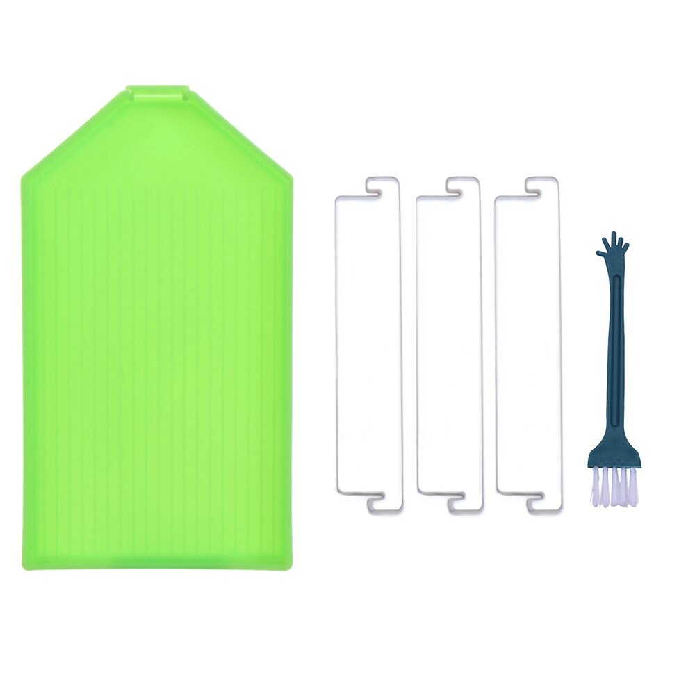 Heart-Shaped Diamond Painting Tray Beading Plates Square Round Rhinestone Storage Tray Cross Stitch Embroidery Accessories: 14x7.8x1.5cm 	green