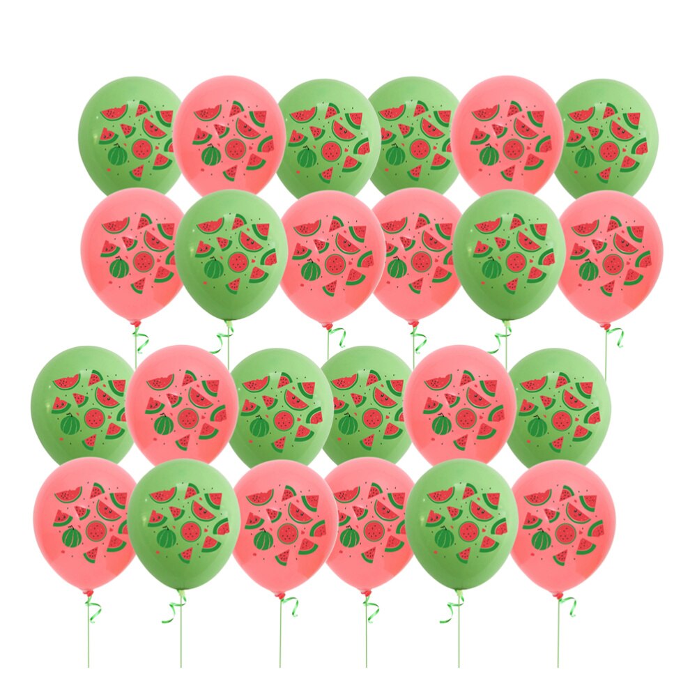 40 stk vandmelon mønster balloner holdbare latex balloner frugt trykte balloner sommer vandmelon-tema festartikler (grøn r