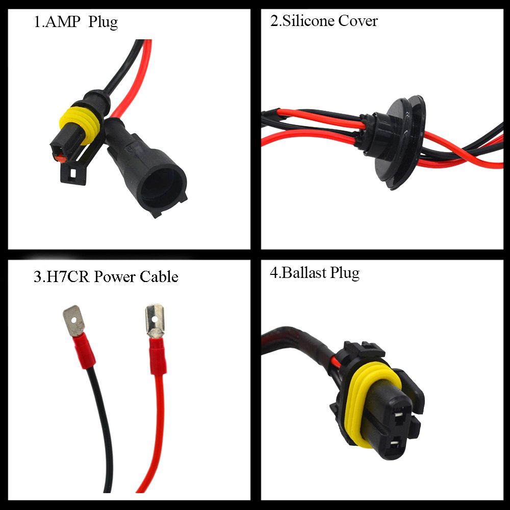 SUKIOTO rapide lumineux H7C xénon H7CR 6000 K base en métal HID ampoule au xénon 35 W 55 W AC Tube court H7 C H7C-R pour HID xénon Ballast Kit