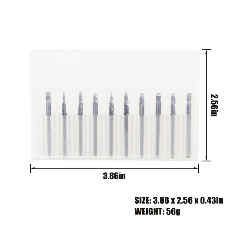 50LB Tungsten Carbide Rotary Files Set 10 Pcs Rotary Accessories Wood Metal Stone's Carving Engraving Drilling