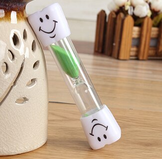 Children Kids Hourglass Toothbrush Timer 2 Minute Smiling Face For Cooking Sandy Clock Brushing-Teeth Sands Timer Sandglass: Green