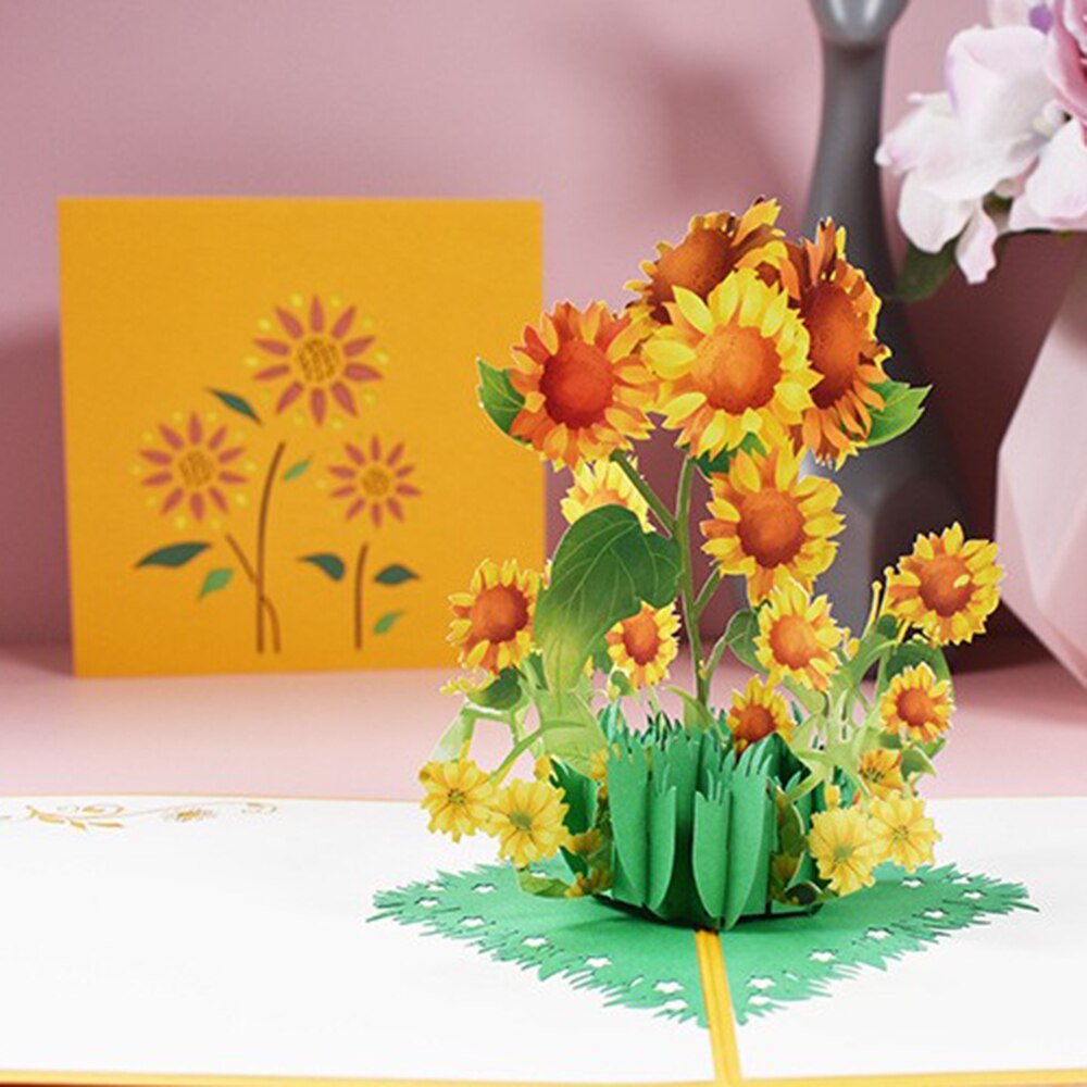 3D Pop Up Greeting Cards Cut Post Beautiful Flower Card for Wife Mother Birthday Christmas Valentine Day Party Wedding: 5