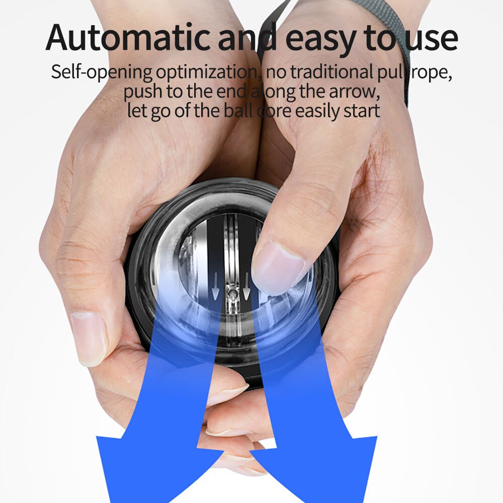 LED Wrist Ball Strengthener Super Gyroscope Powerball Self-Starting Gyro Arm Force Trainer Muscle Relax Gym Fitness Equipment