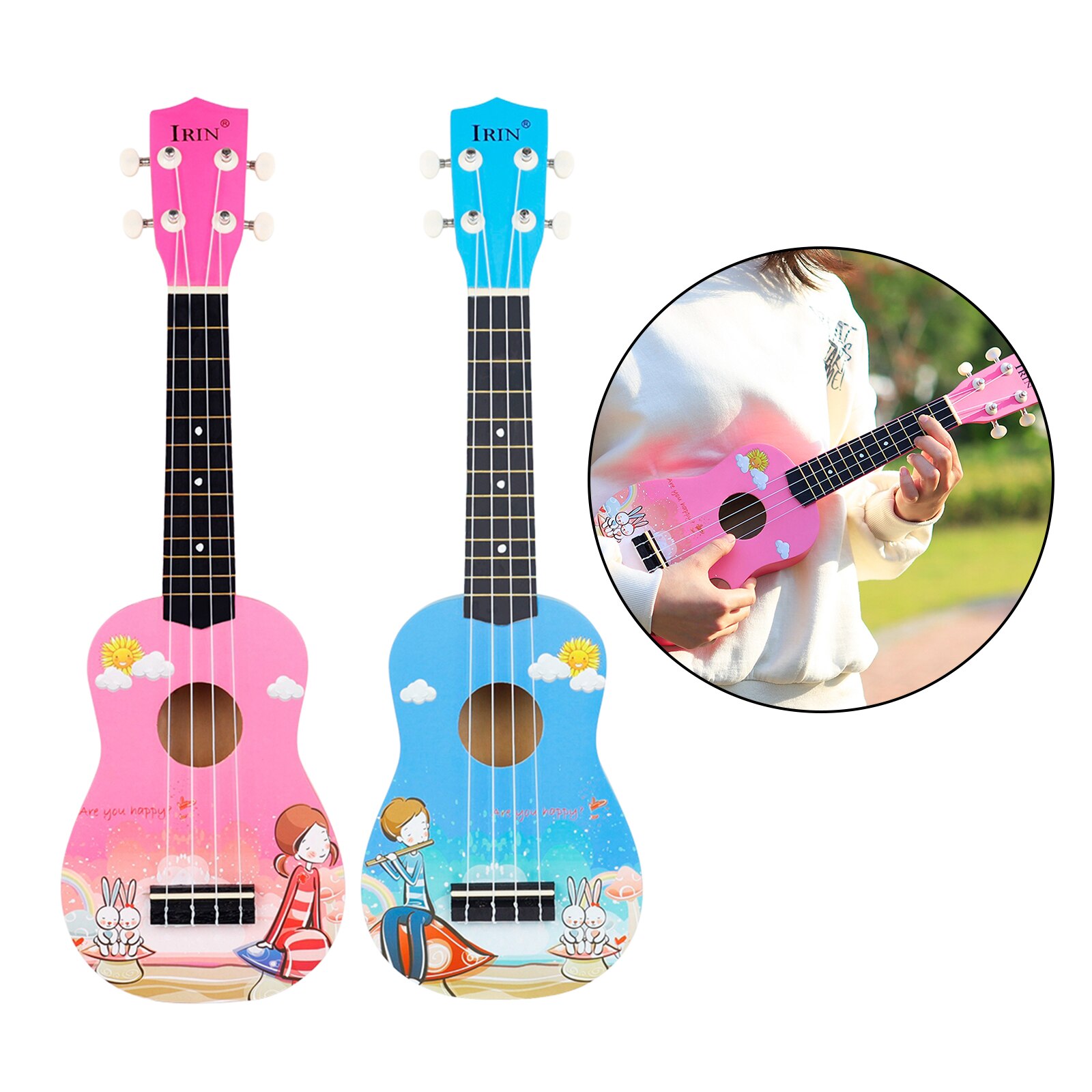 21 Inch Ukelele Sopraan Handgemaakte Gitaar 4 String Ukulele Instrumenten Kerstcadeau Voor Kinderen Beginners Muziekinstrumenten