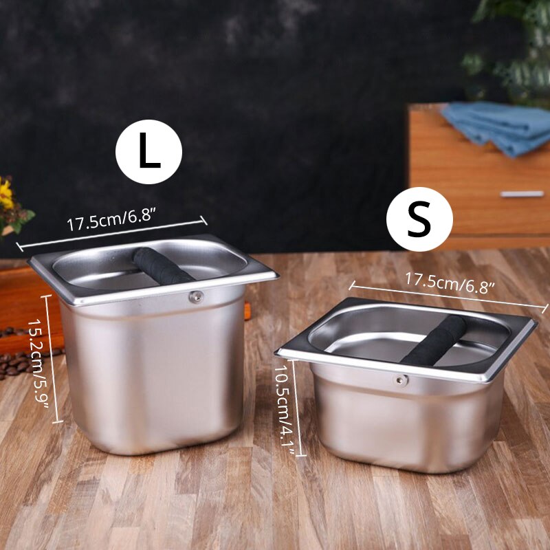 Coffee Knock Box - Stainless Steel Espresso Knock Box Container for Coffee Ground