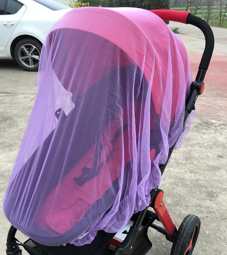 US Stock Mosquito Insect Net Netting For Baby Stroller Pushchair Buggy Safe Mesh: Purple 