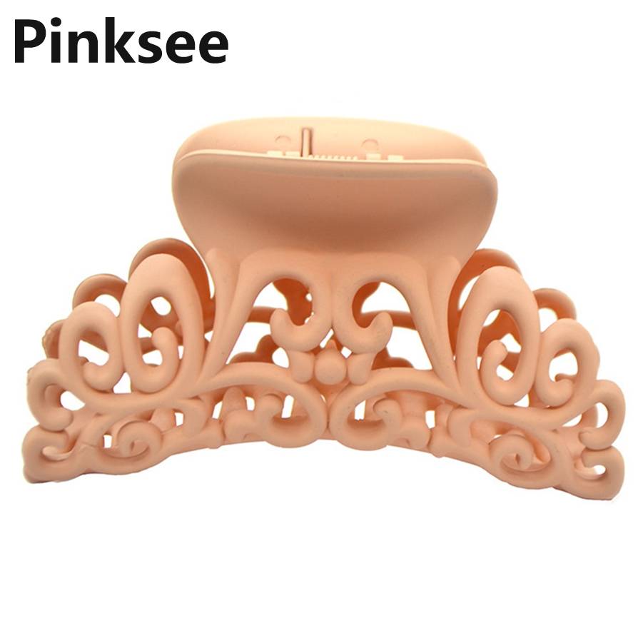 Dames Dames Grote Haardracht Haar Klauw Clips Baret Haar Krab Klem Scrub Plastic Holle Bloem Haarspeld Accessoires: S