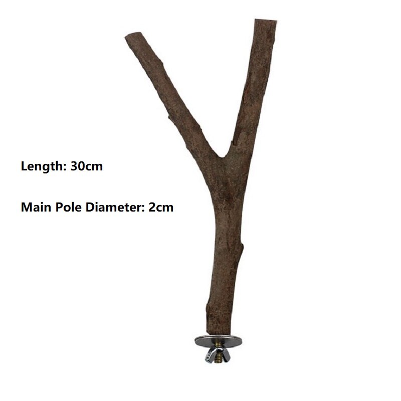 Palo de madera de pie para pájaros y loros, accesorios para juguetes de aves, 15/20/25/30cm: 30cm Diameter 2cm