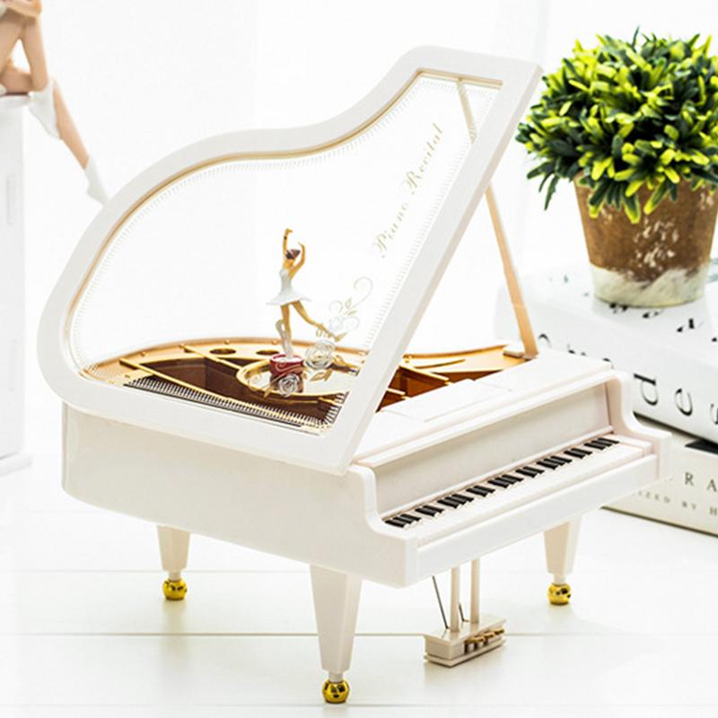 Klassieke Mechanisme Piano Muziekdoos Beweging Meisje Ballerina Muziekdoos Piano Model Rantsoen Meisje Muziek Dozen Thuis Kamer Opportuun