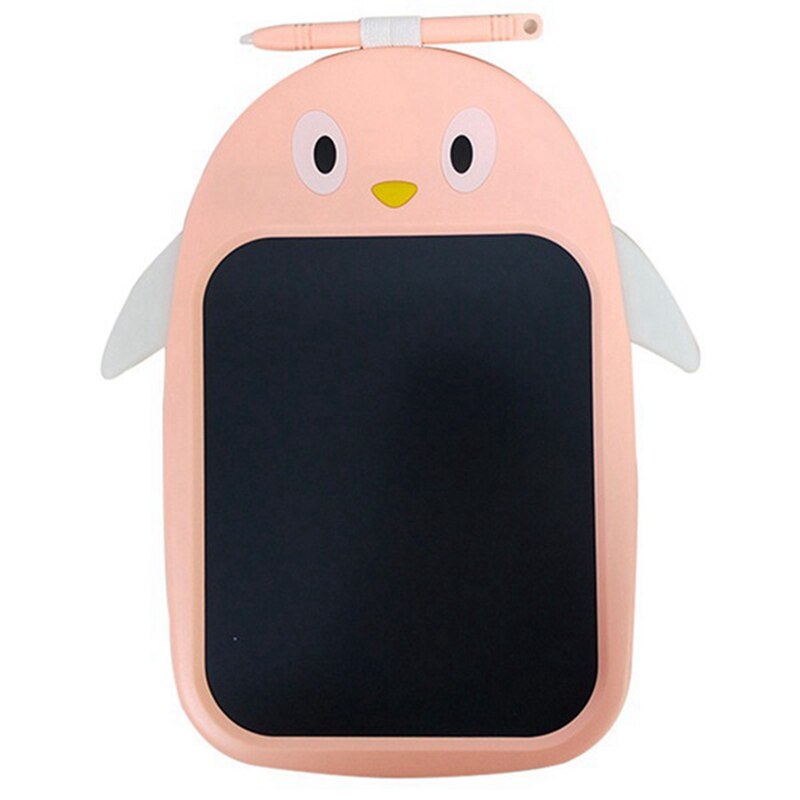Mini LCD Writing Color Board Children&#39;s Penguin Color LCD Digital Drawing Writing Tablet One-Button Lock Screen: Pink