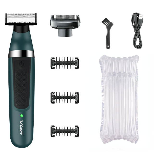 VGR afeitadora electrica para hombre afeitadora Impermeable Maquinilla de afeitar Recargable recortadora de barba Portátil maquina de afeitar cuchillas de doble cara Máquina de afeitar para hombres V-393: Verde