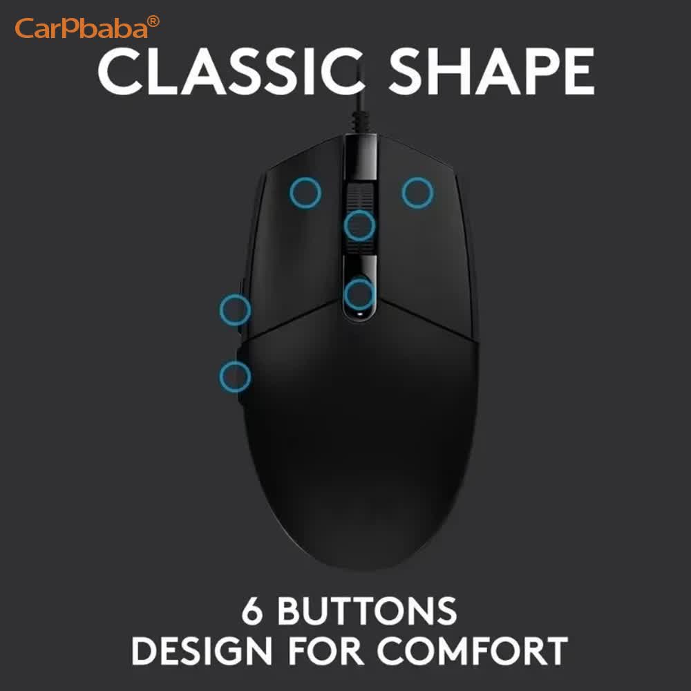 Carpbaba G102 Wired Lightweight Computer Mouse 1000dpi RGB Ergonomic Esports Gaming Mouse PC Gaming Laptop Office Accessories