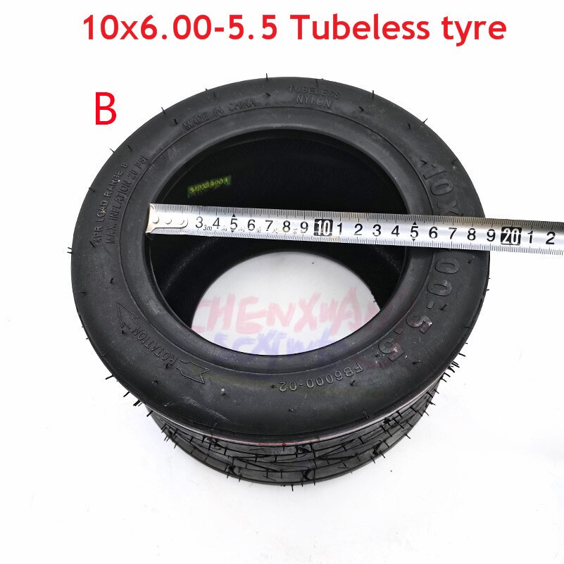 10 inch widened vacuum tyres 10x6.00-5.5 10*6.00-5.5 for small Harley motorcycle Electric scooter motor special tubeless tires: B 15CM