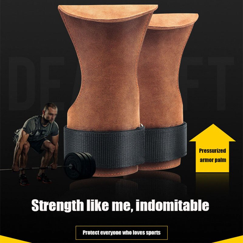 Gants de gymnastique antidérapants en cuir de vache, poignées, coussinets de levage, ceinture de puissance, d&#39;entraînement, Crossfit, gants de Fitness, Protection des paumes