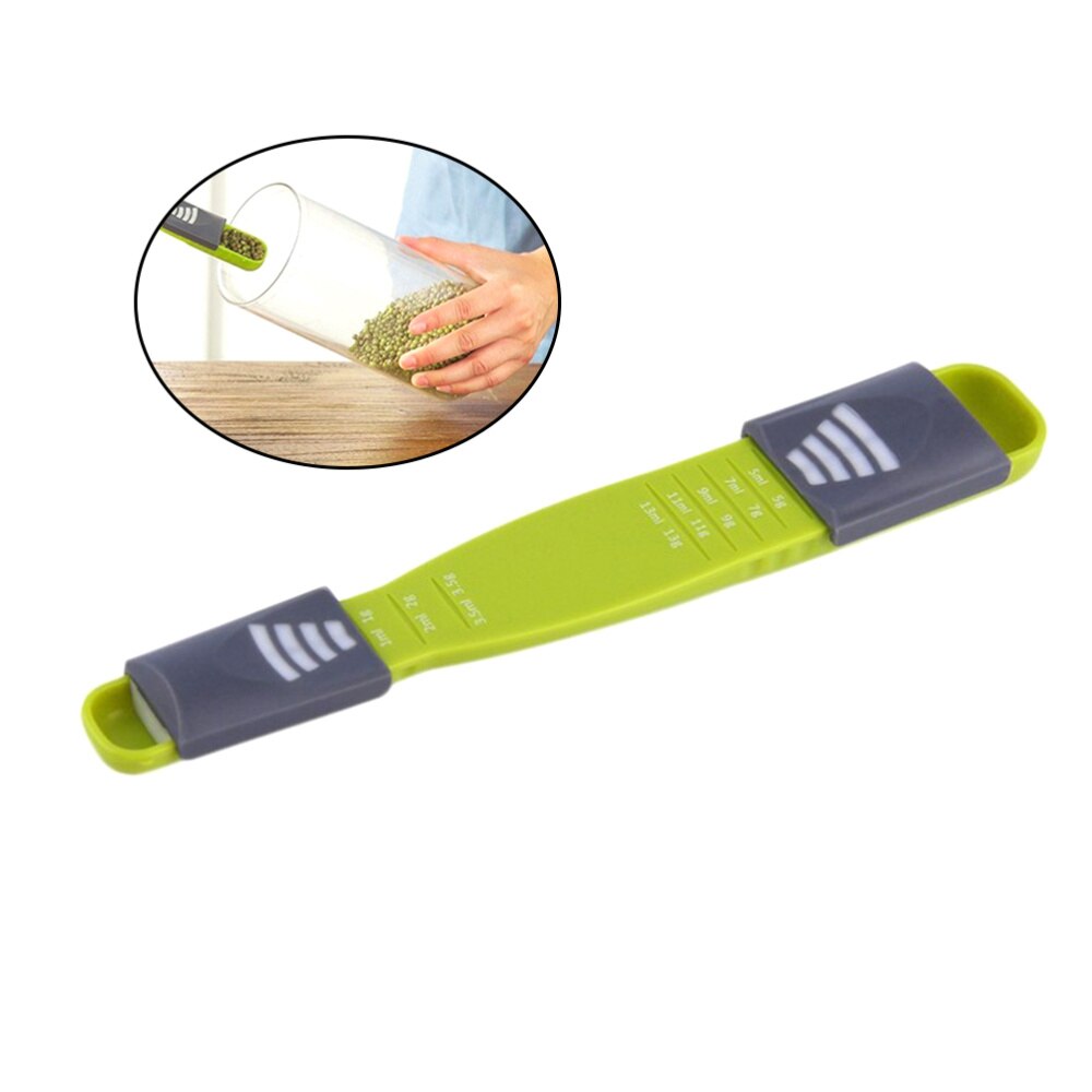 Double-head Teaspoon and Tablespoon Adjustable Sliding Measuring Spoon Cooking Tools for Measuring Dry and Liquid Ingredients