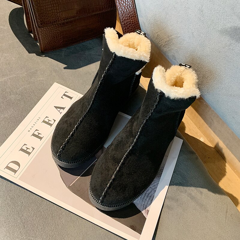 ZYLDK Winterlaarzen voor dames, warm gevoerd, sneeuwlaarzen, koudebescherming, antislip, wandelschoenen, maat 37-42, zwart, 40 EU
