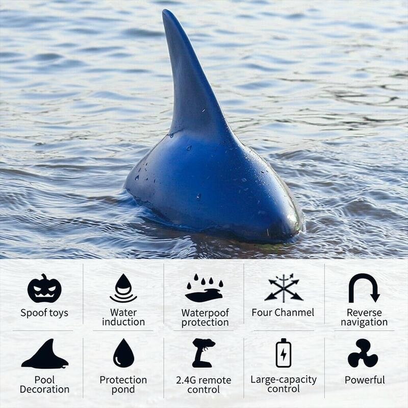 Requin aileron RC bateau 2.4GHz télécommande jouets électriques pour enfants Simulation extérieure Spoof vitesse requin jouet enfants 15km/ G4E3