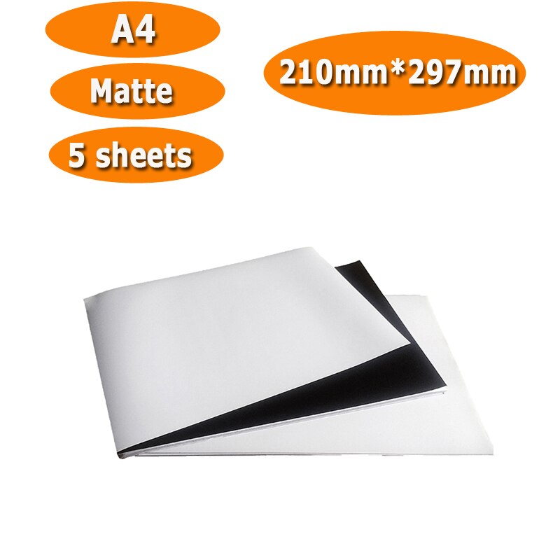 A4 4R Glossy Matte Magnetic Photographic Paper Sticker Printing Inkjet Printer DIY Fridge Magnet Paste: A4 Matte 5 sheets